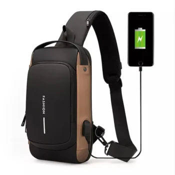 USB charging sport sling Anti-theft shoulder bag