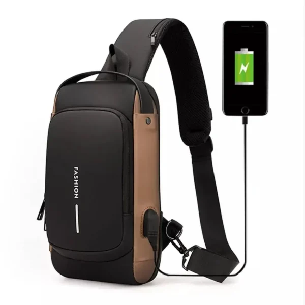 USB charging sport sling Anti-theft shoulder bag