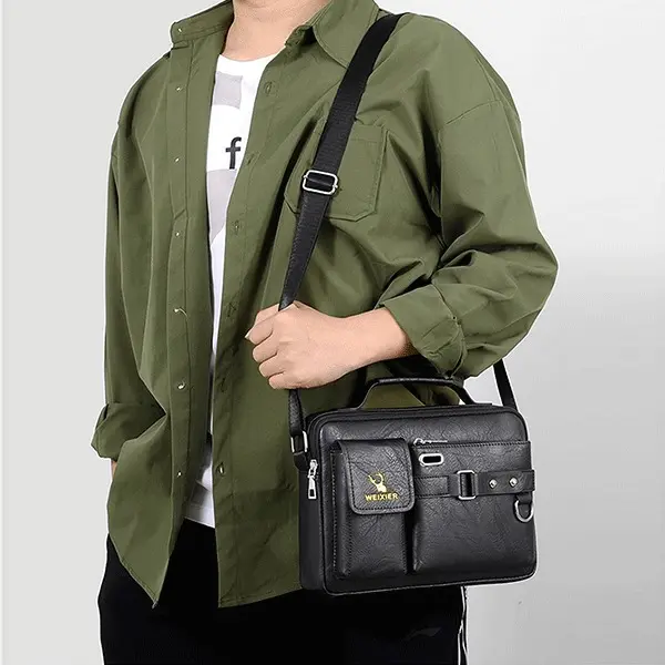 Men's Pu Leather Shoulder Bag (brown shape)