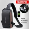 USB charging sport sling Anti-theft shoulder bag
